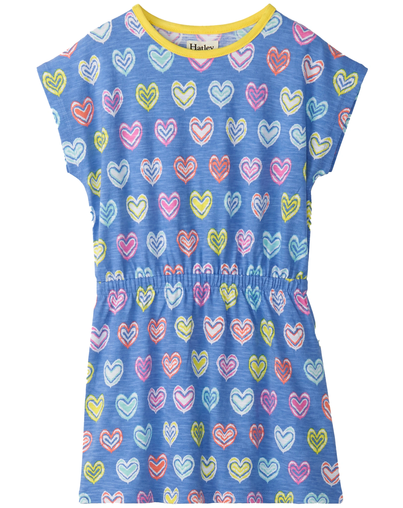 Kurzarmkleid SHIBORI HEARTS in bunt