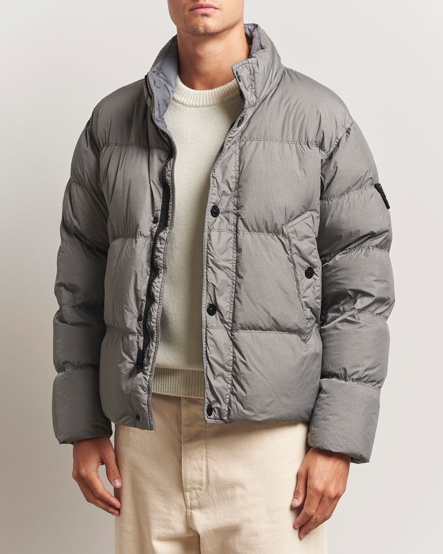Stone Island Crinkle Reps Down Jacket Cement