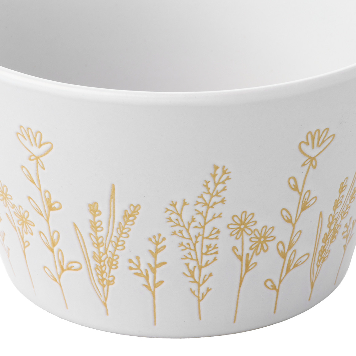 My Home Schale  mit Blumen-Allover gelb / weiss