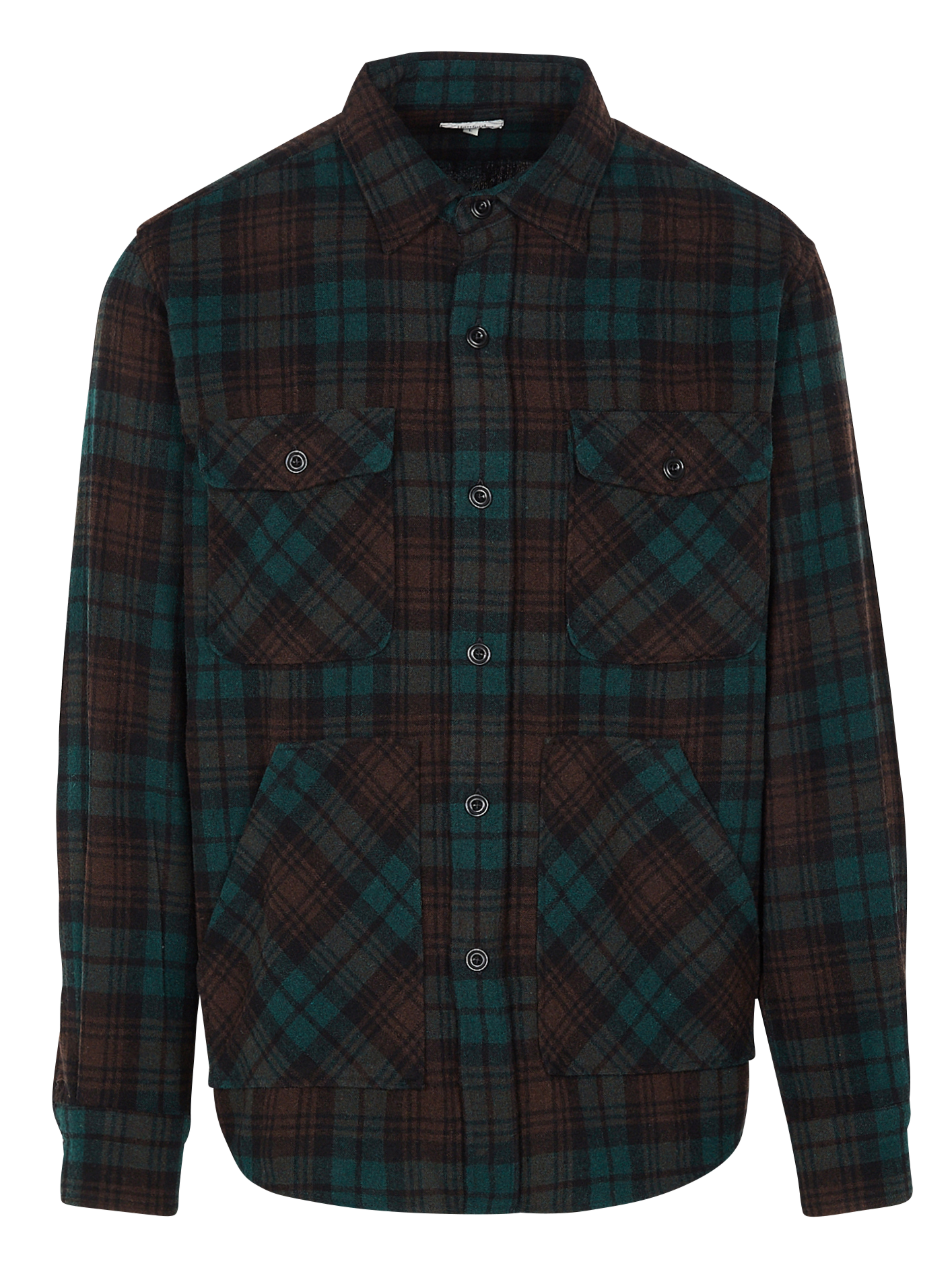 PEG - Surchemise col classique regular-fit à carreaux en laine mélangée| Multicolore