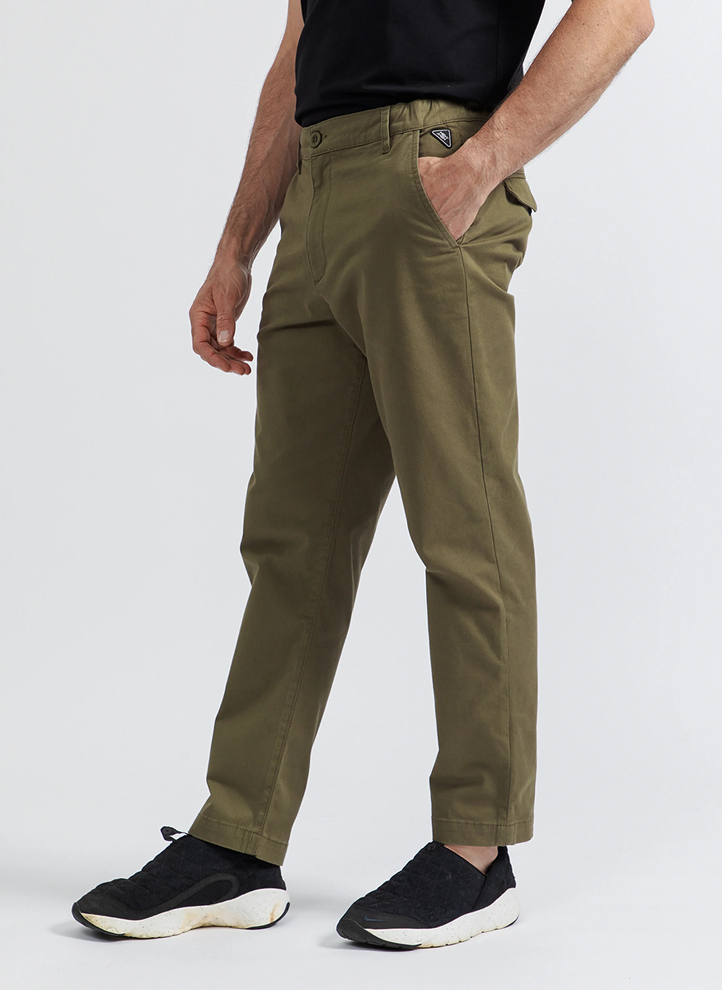 RUSH - Chino droit en coton mélangé | Kaki