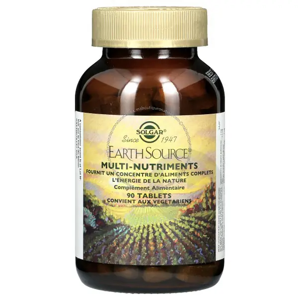 Earth Source Multi - Vitalité - Multi-nutriments - Défenses immunitaires - 90 comprimés