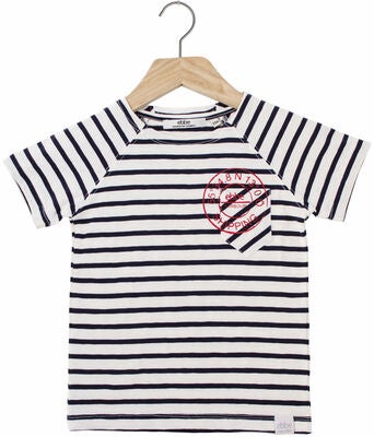 Ebbe Vallmo T-Skjorte, Offwhite/Dark Navy