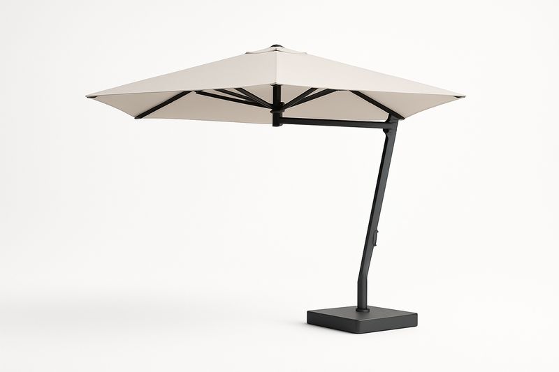 Gartenschirm Quadratisch Aluminium Stahl Polyester Beige