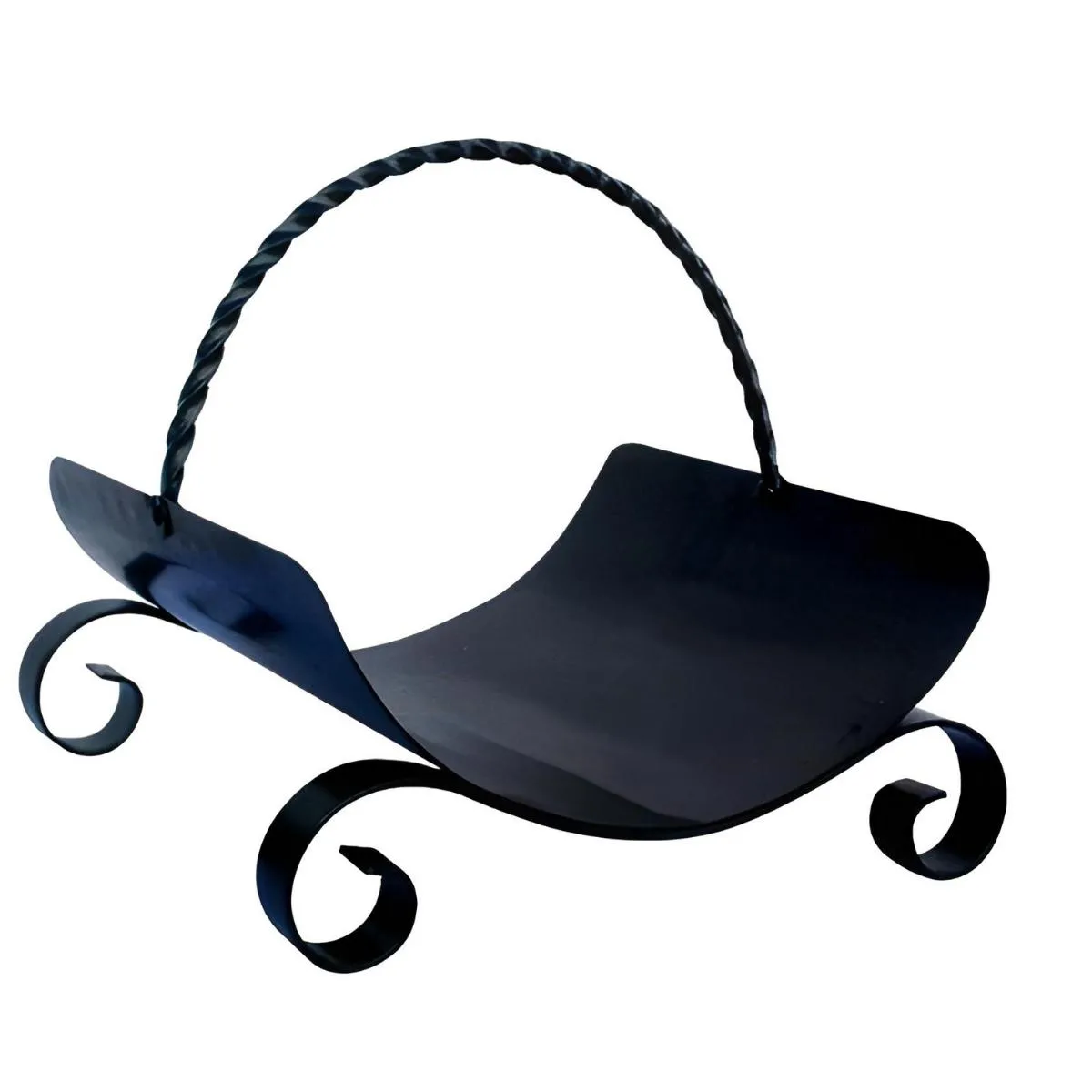 Visiodirect Panier à bûches Fer forgé - Noir