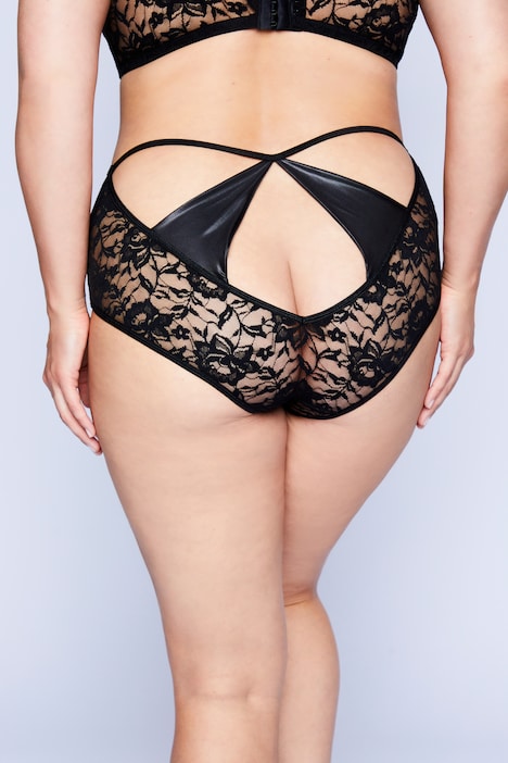 Maxi-Slip, highwaist, wetlook, Ouvert-Öffnung im Schritt
