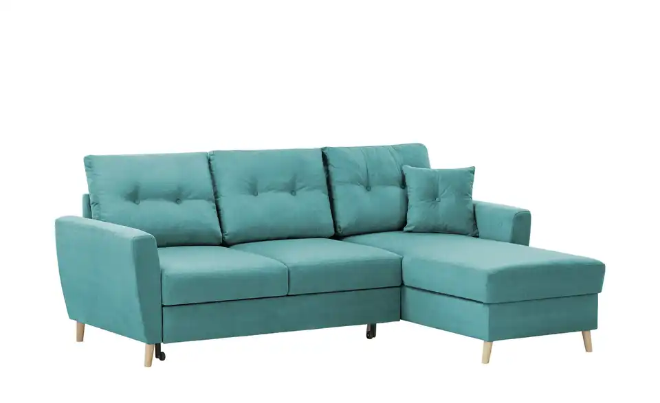 Ecksofa Carla Türkis/Petrol rechts