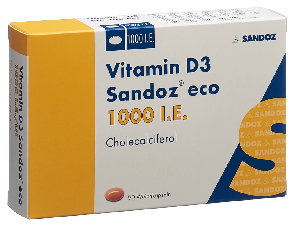 VITAMINE D3 Sandoz eco Weichkaps 1000 IE Blist 90 Stk