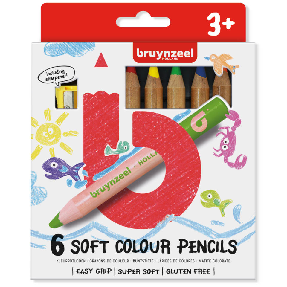 Bruynzeel zachte kleurpotloden 6 stuks