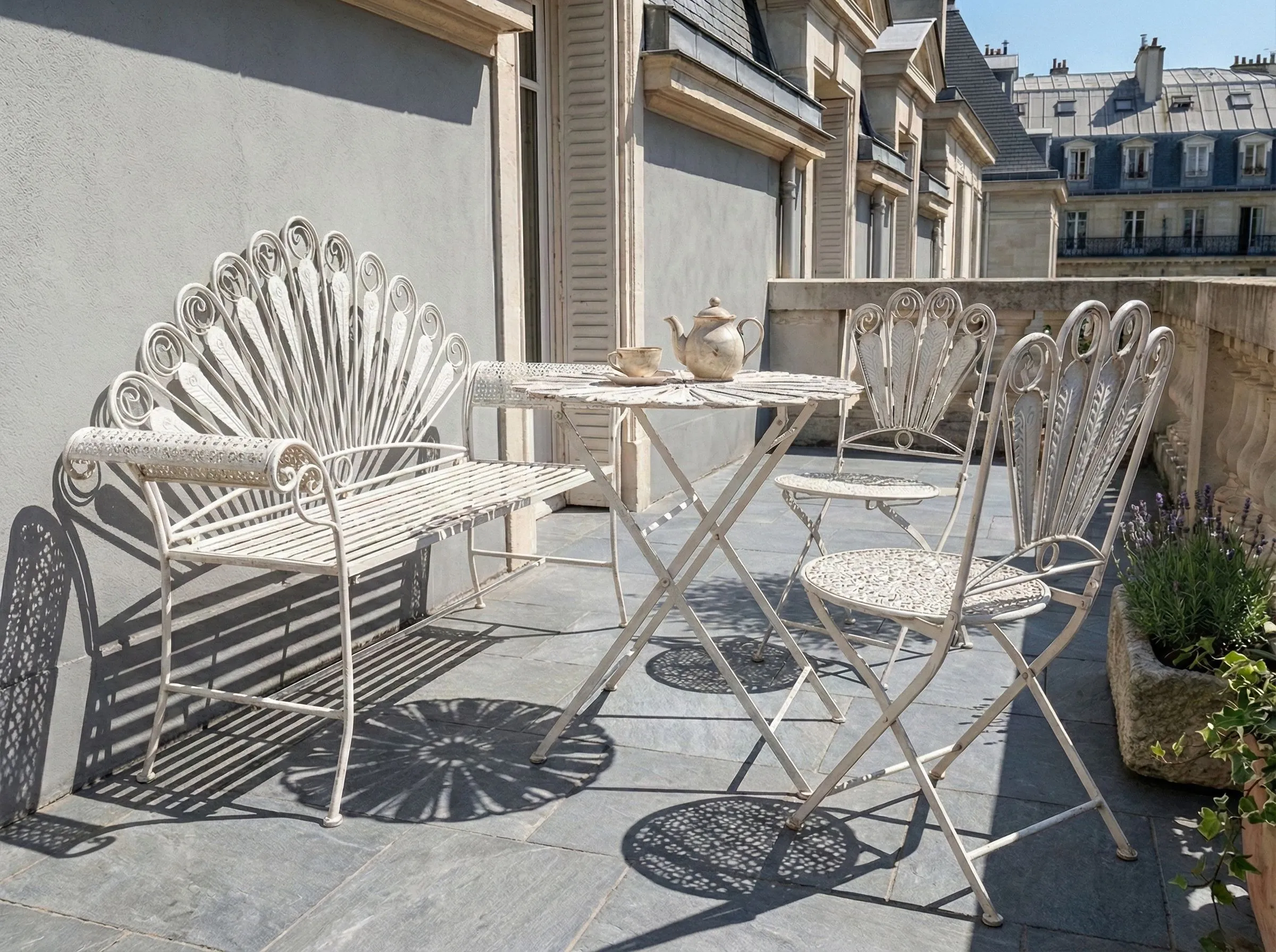 Set van 2 tuinstoelen PAVIA inklapbaar Metaal Gebroken wit