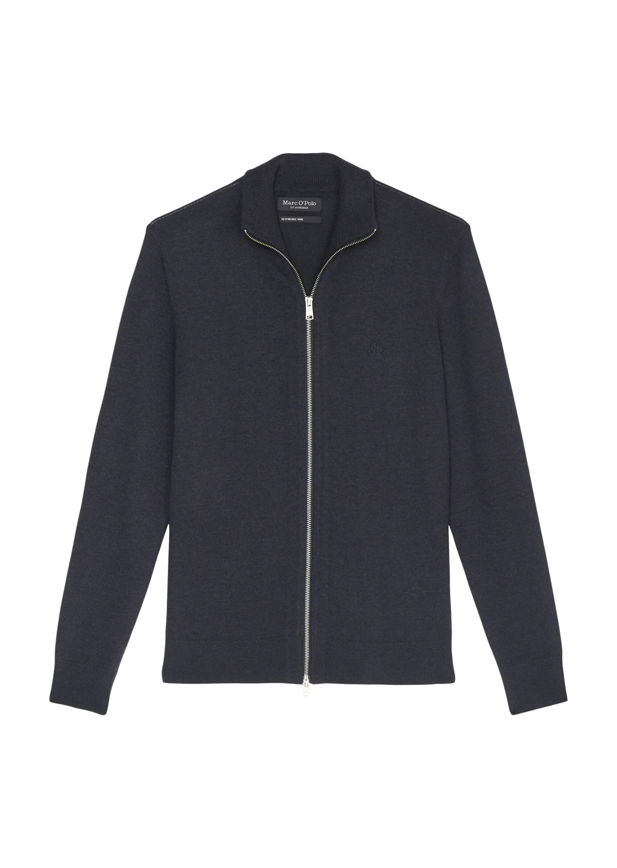 Zip-Cardigan regular aus softem Baumwolle-Schurwolle-Mix