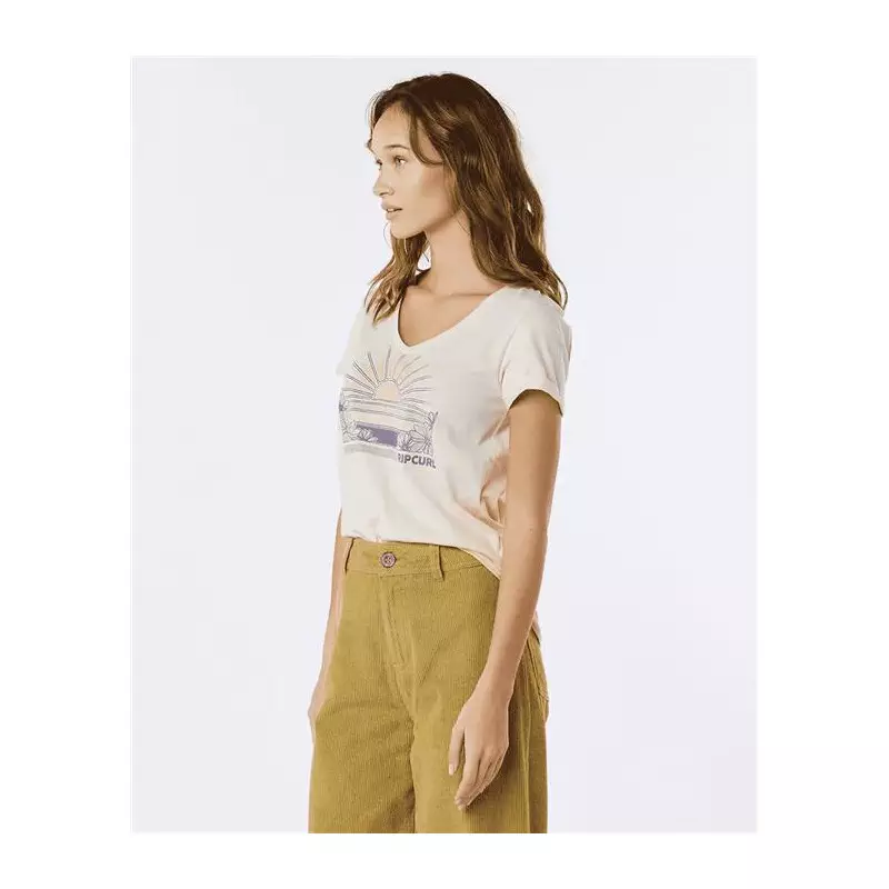 Teeshirt femme RIPCURL V Standard Tee Off White