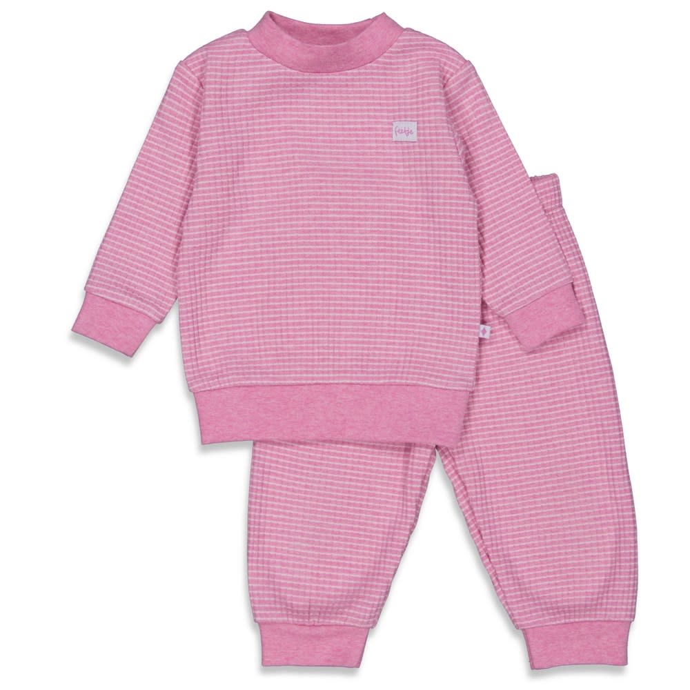 Feetje Feetje pyjama wafel roze melange