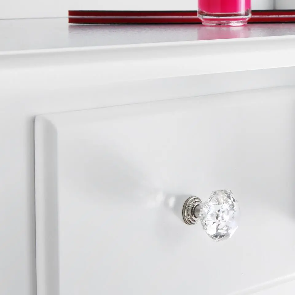 tectake Makeup-tafel Claire met hocker, Wit