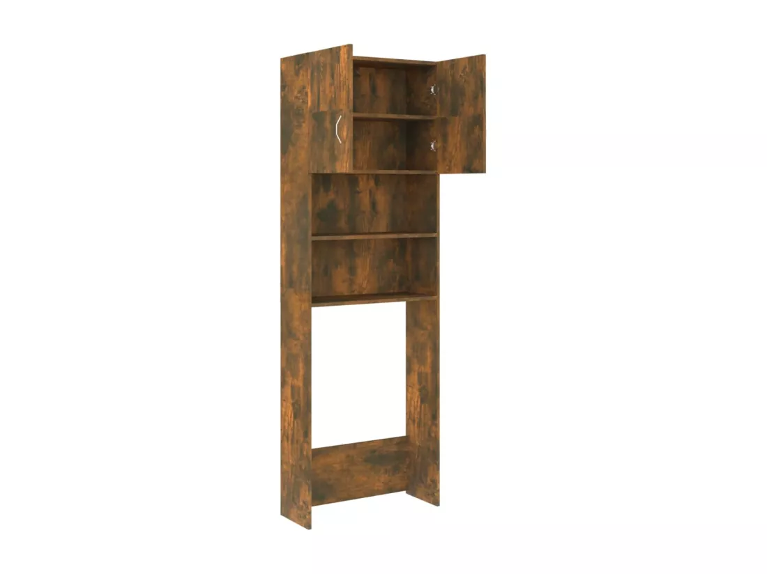 Meuble pour machine à laver Chêne fumé 64x25,5x190 cm