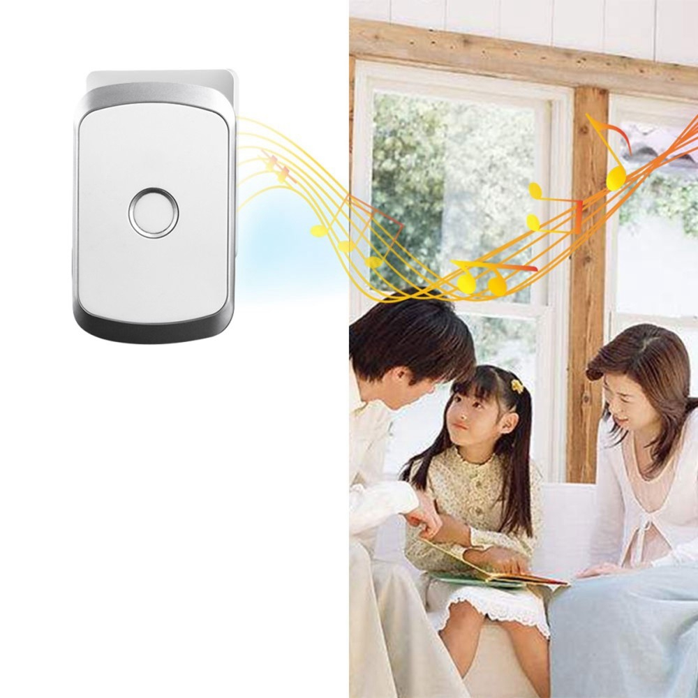 (5-tlg. Set) Mobiler Taschen Alarm Personen Alarmanlage Alarmsirene Senioren Notruf SOS Knopf mit drahtloser Glocke - Weiss