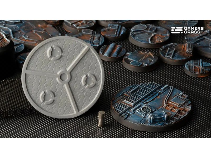 GamersGrass Spaceship Corridor round 60 mm (x2) Hochwertige Bases für den Miniaturenbau