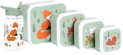 A Little Lovely Company Matboks & Flaske, Forest Friends