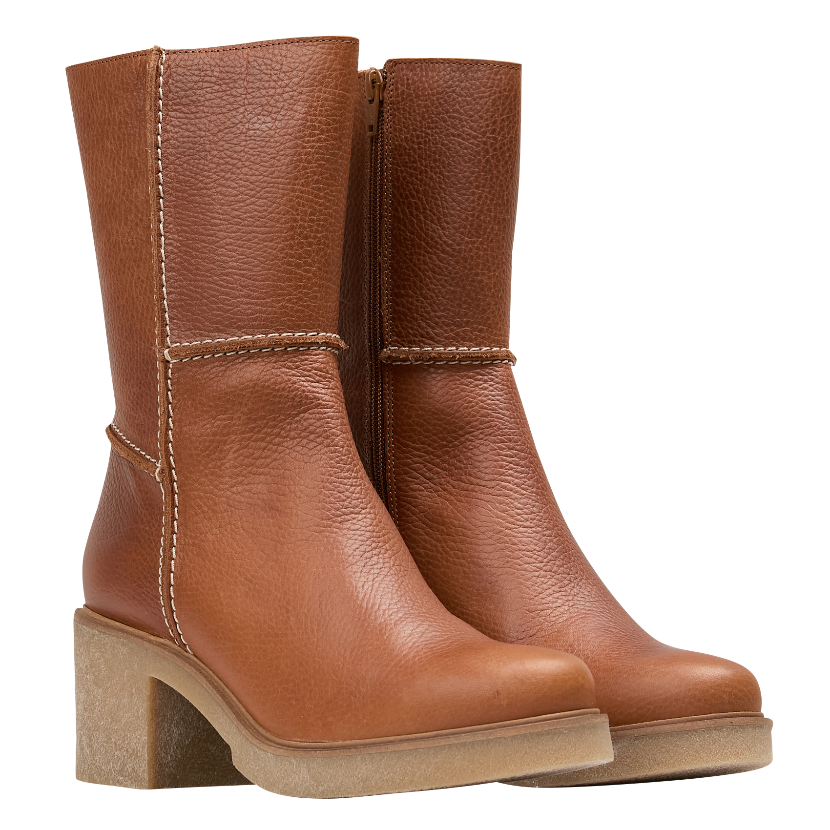 Bottines en cuir | Marron