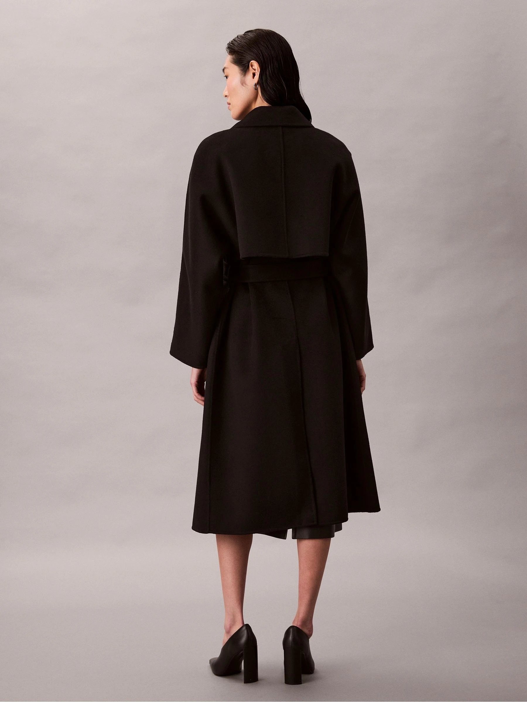 Calvin Klein Belted Wool Trench Coat