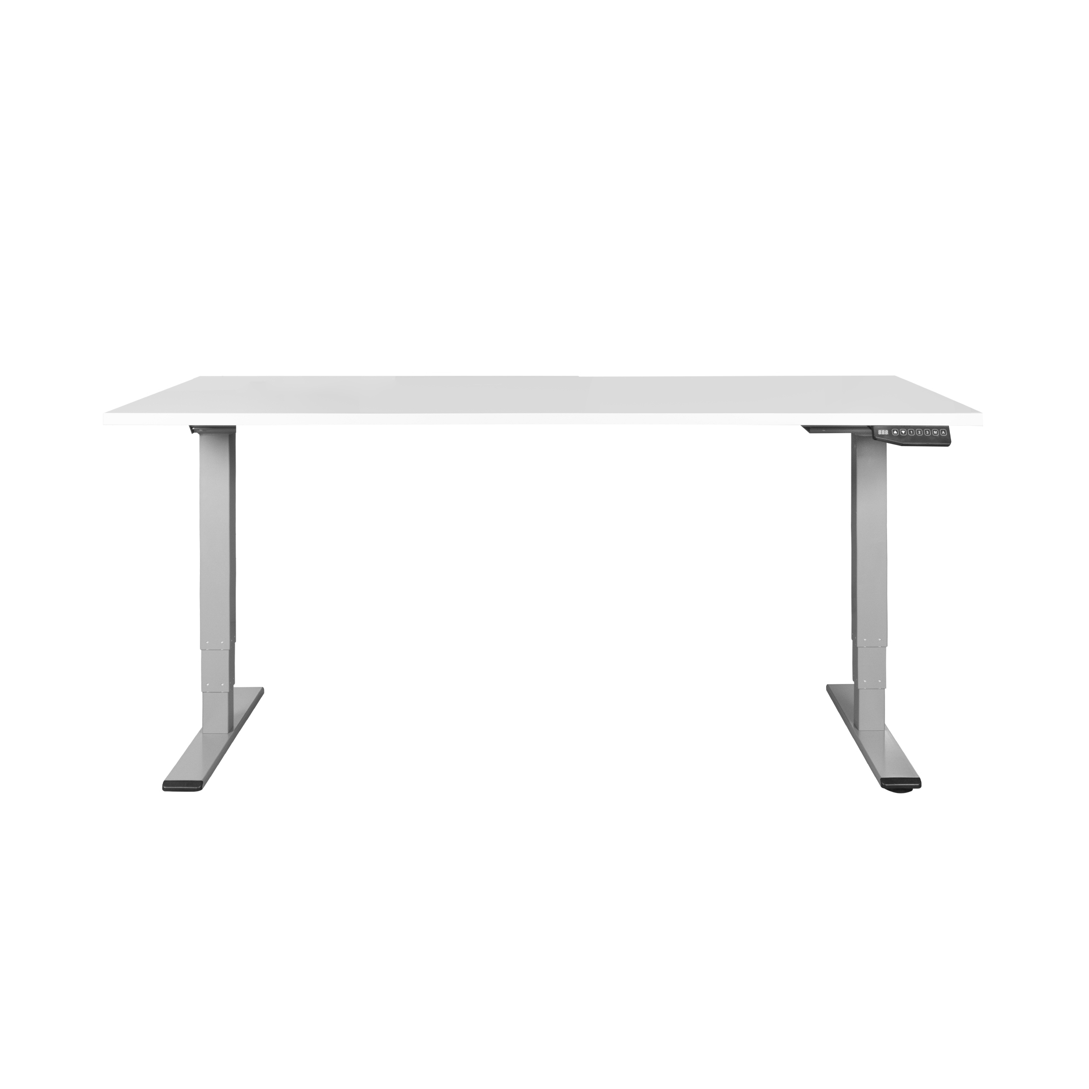 CONTINI höhenverstellbarer Bürotisch 140 x 80 cm grau / Gestell dunkelgrau