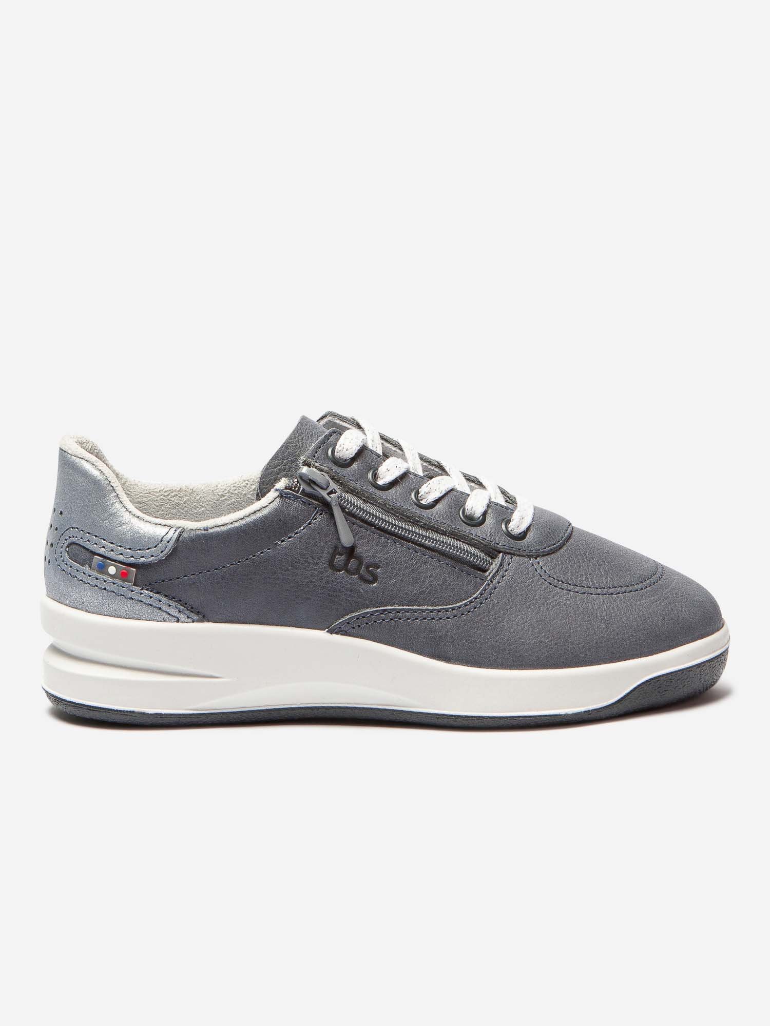 Baskets Zippées Femme Fabriquées en France Cuir Gris