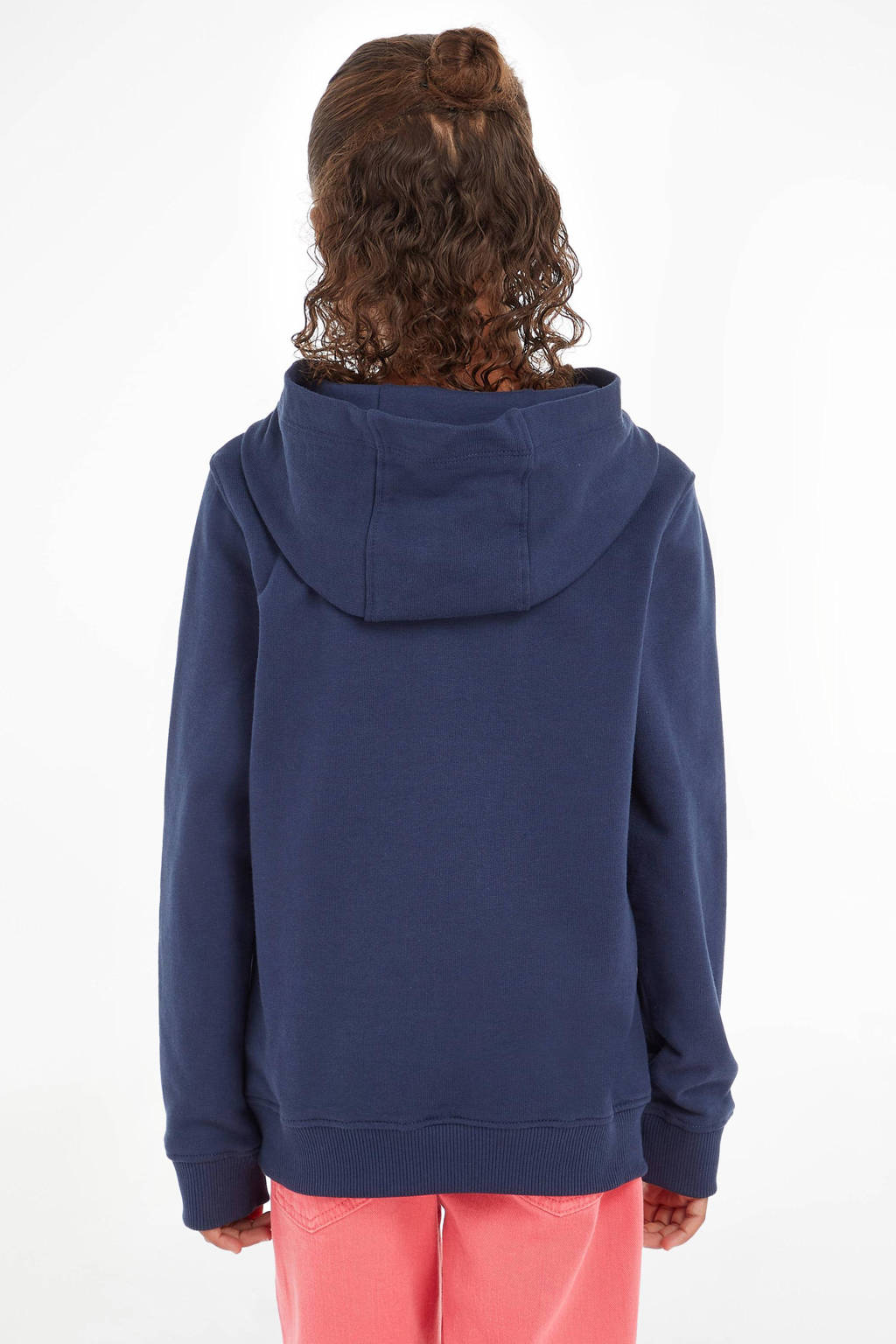 Tommy Hilfiger unisex hoodie met logo donkerblauw