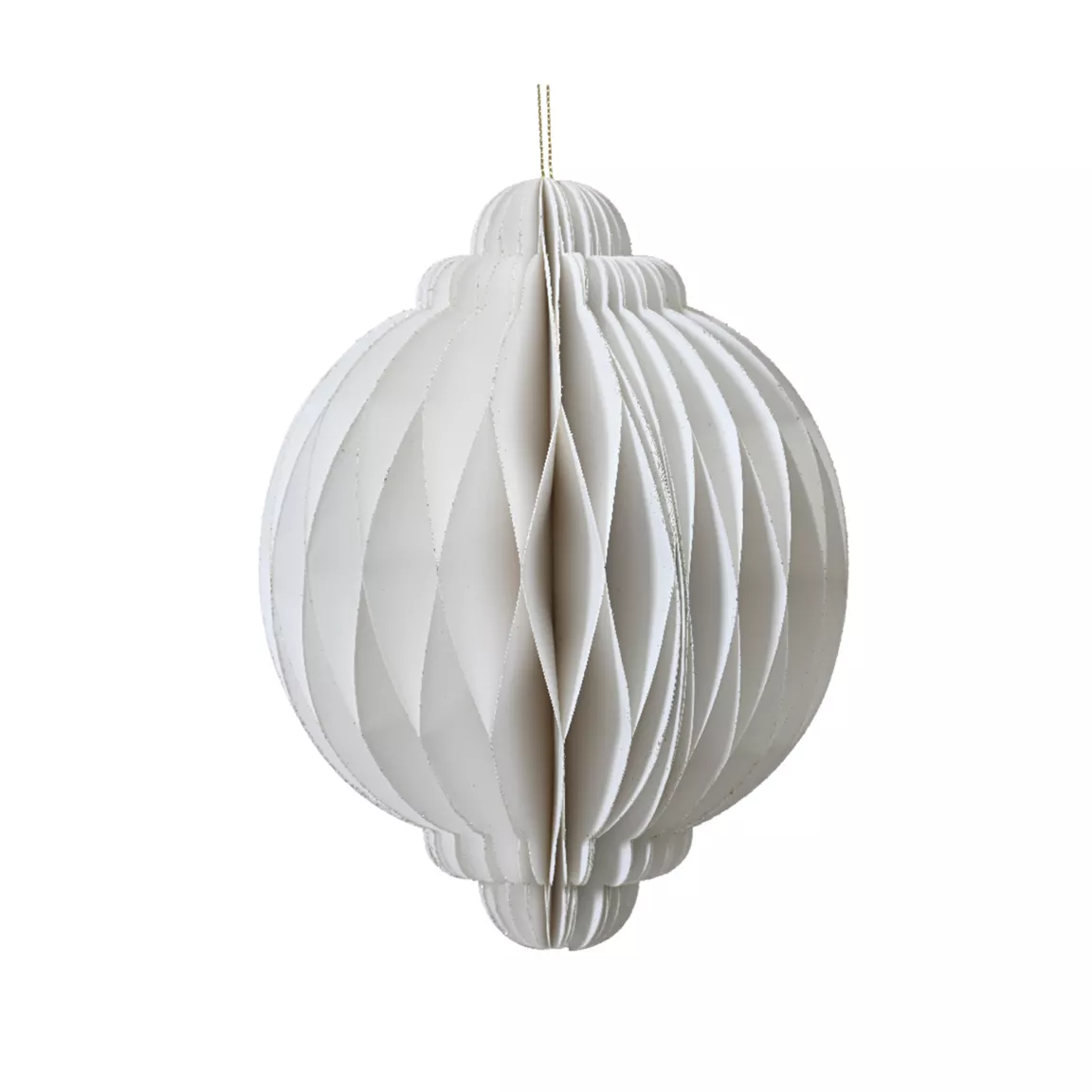 Oignon en papier à suspendre (H40 cm) Fermeture Magnétique Blanc