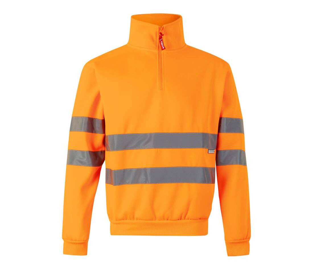 VELILLA V35702 - SWEAT COL ZIPPÉ HAUTE VISIBILITE