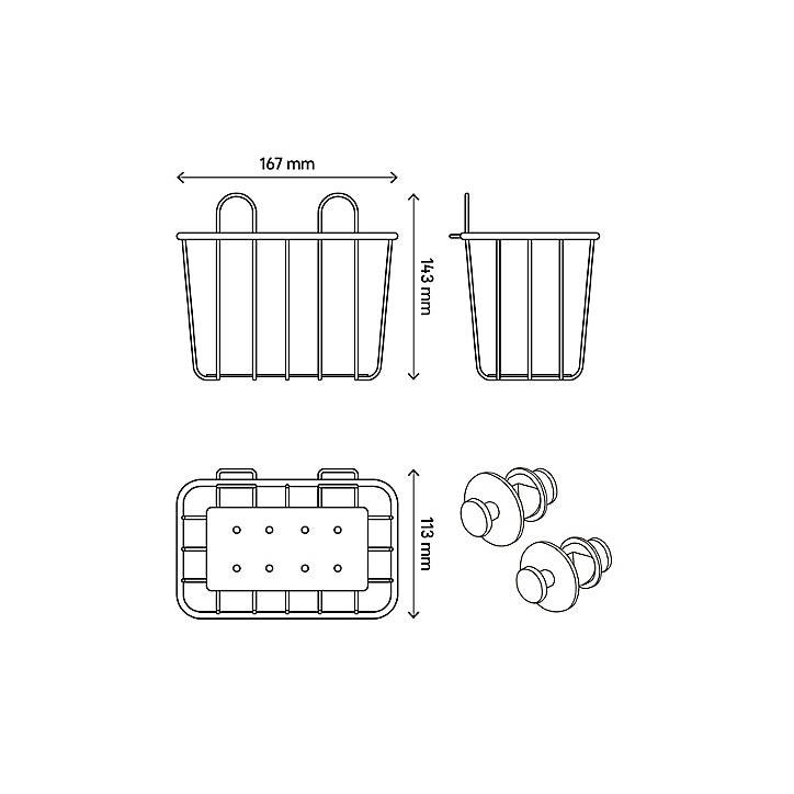 Petit panier filaire GoodHome Muromi pour sèche-serviettes