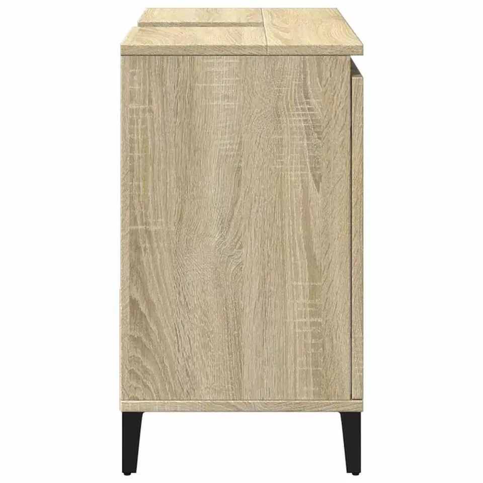 vidaXL - Wastafelonderkast - 1 deur 2 lades - Sonoma eiken - Hout - 65x33x60 cm