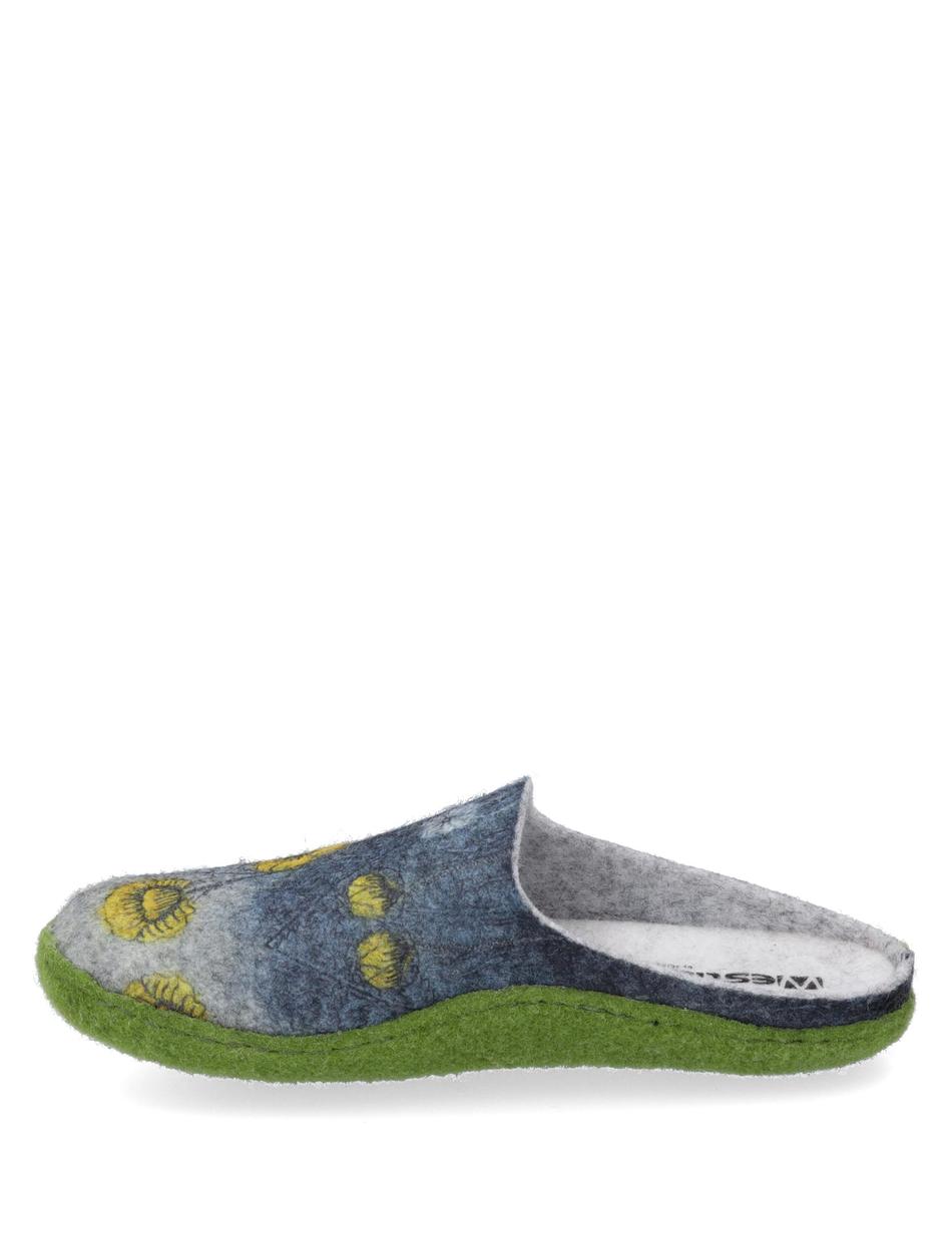 Hausschuh Marguerite 01, blau-multi