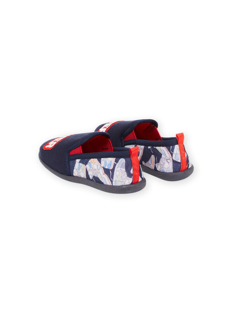 Chaussons bleu marine à imprimé skate et lettrage