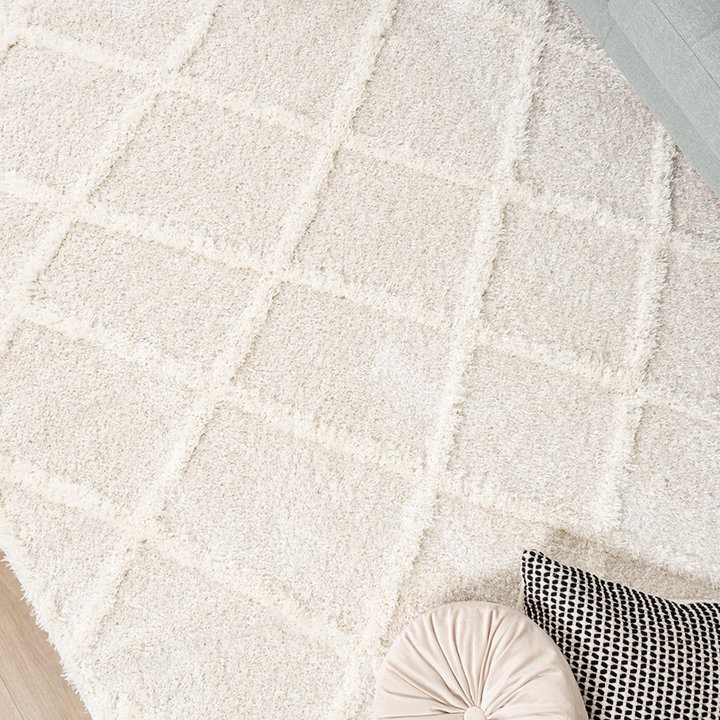 Scandinavisch vloerkleed - Lova Lines Crème | Balans