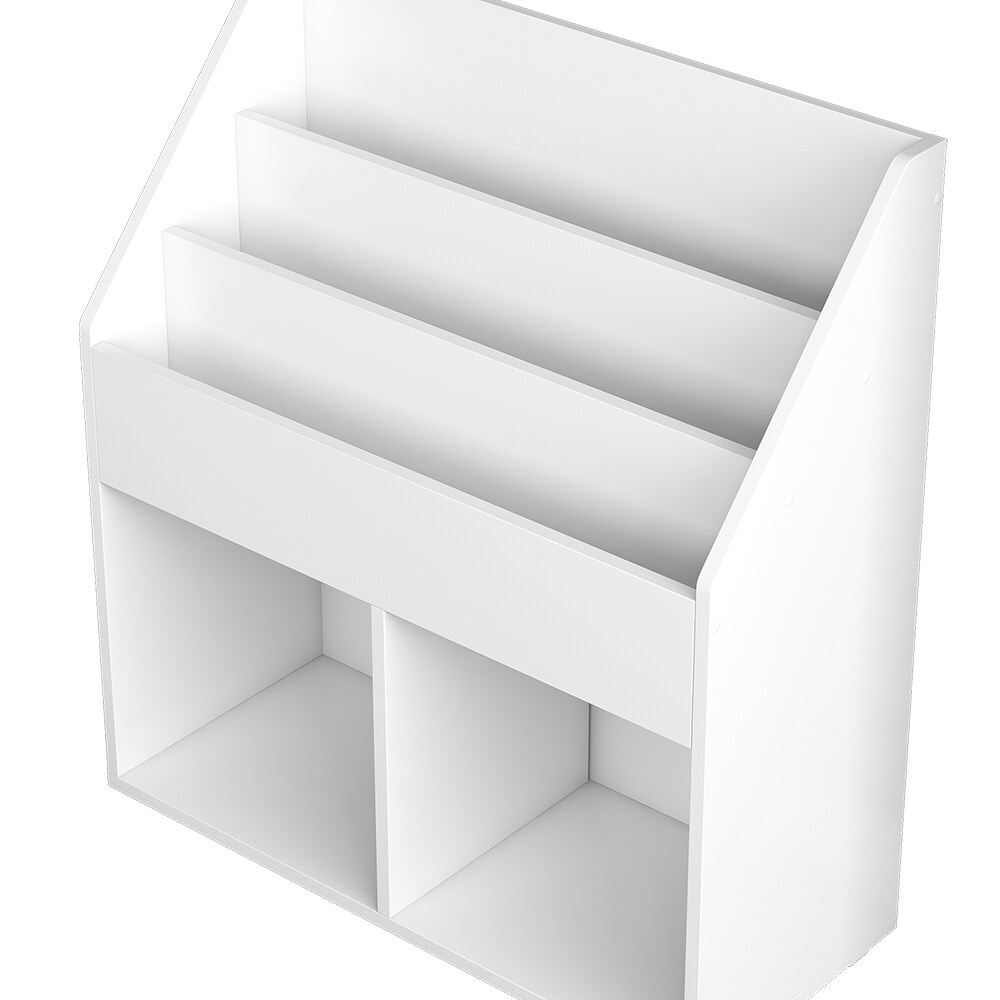 Vicco Kinder Bücherregal Conny 72 x 79 cm, Weiß, Kinderregal mit großen Ablagen