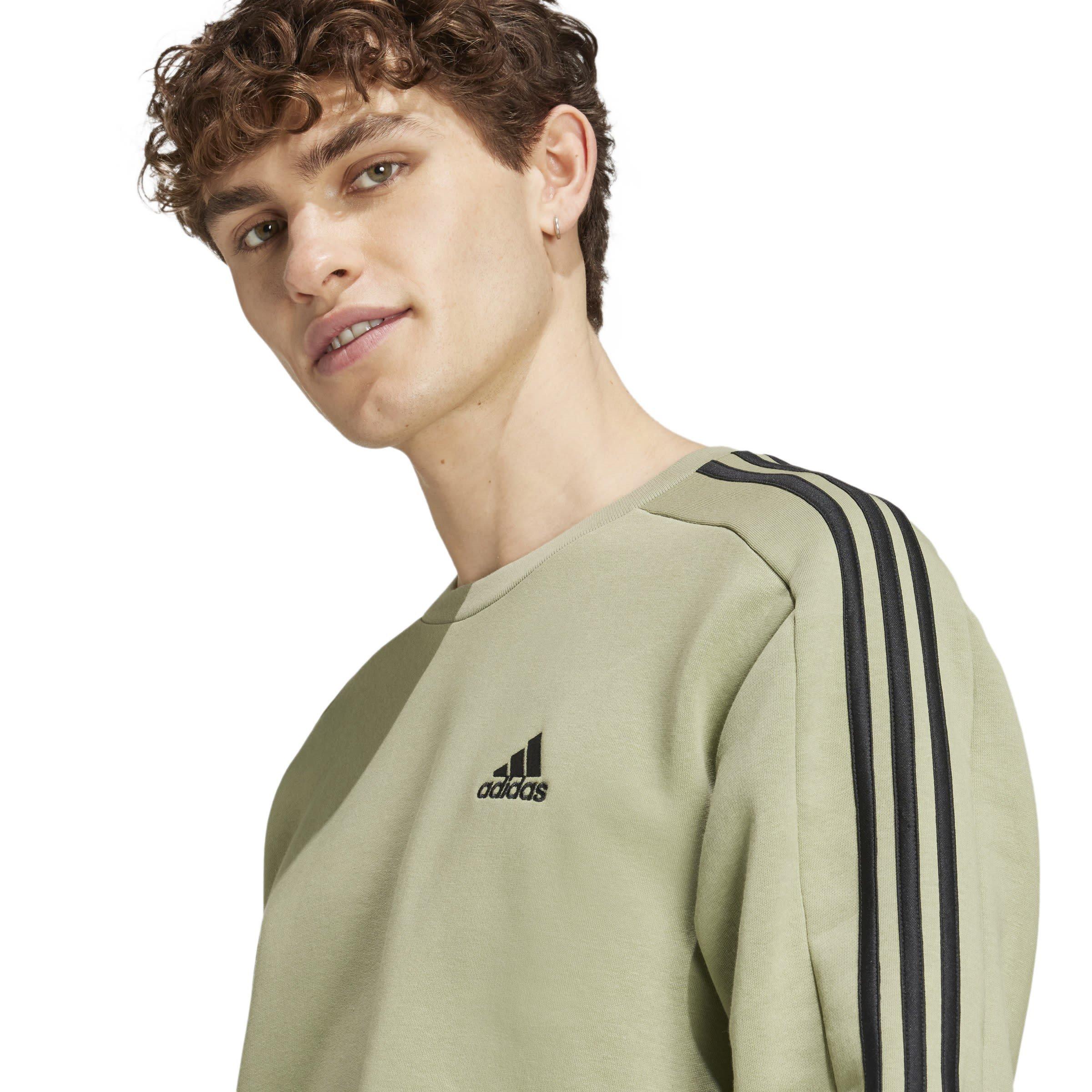 adidas Essentials 3-Stripes Fleece Sweatshirt Mens