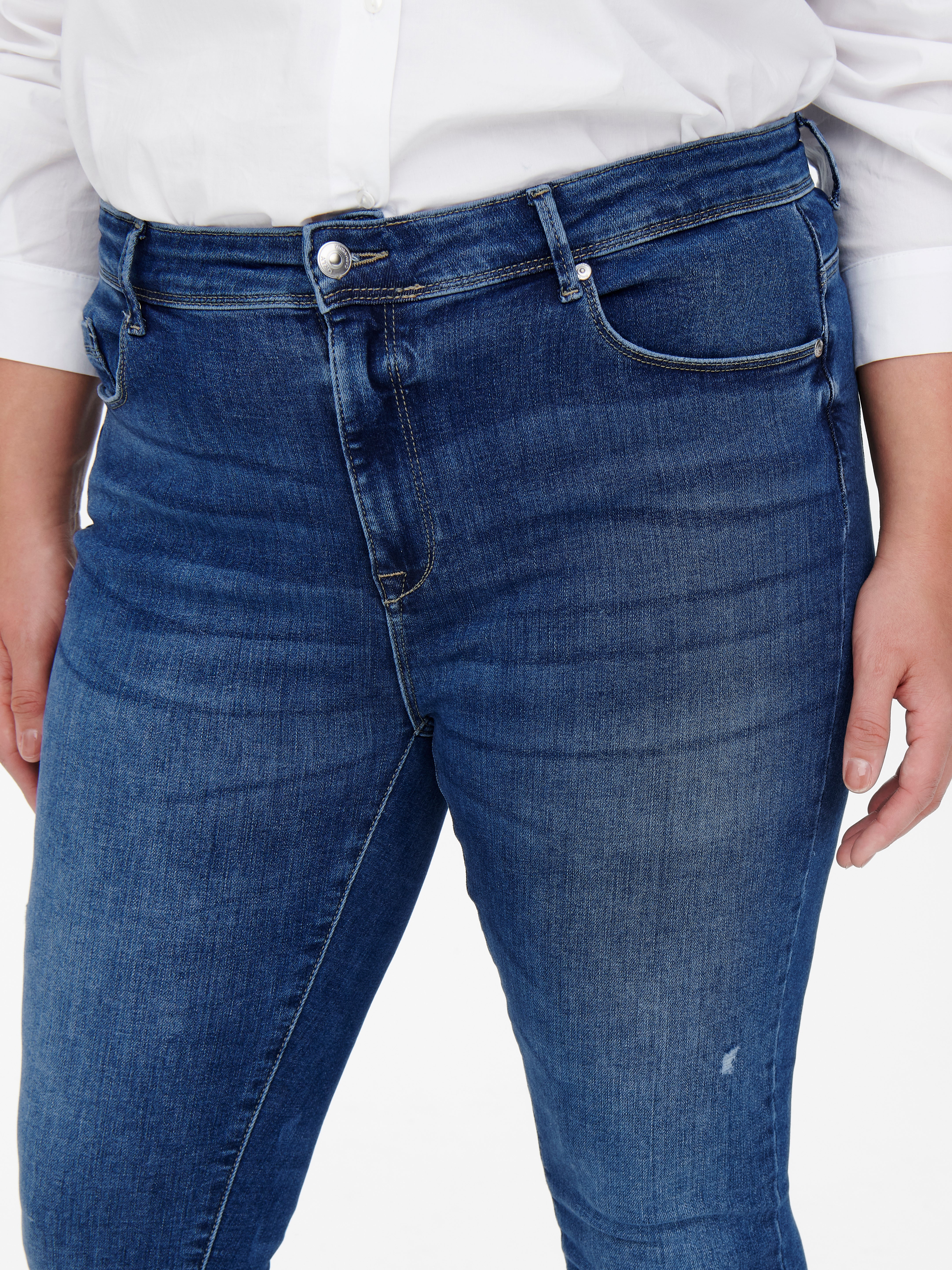CARMAYA Hohe Taille Skinny Fit Jeans Medium Blue Denim