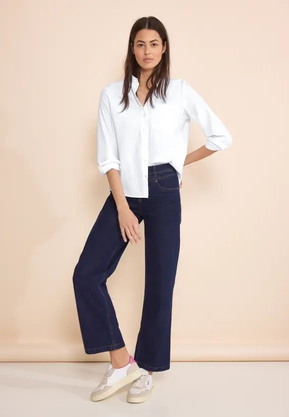Bluse mit Knopfleiste - White