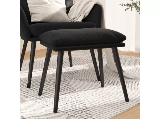 Repose-pied Noir 45x29,5x35 cm Velours