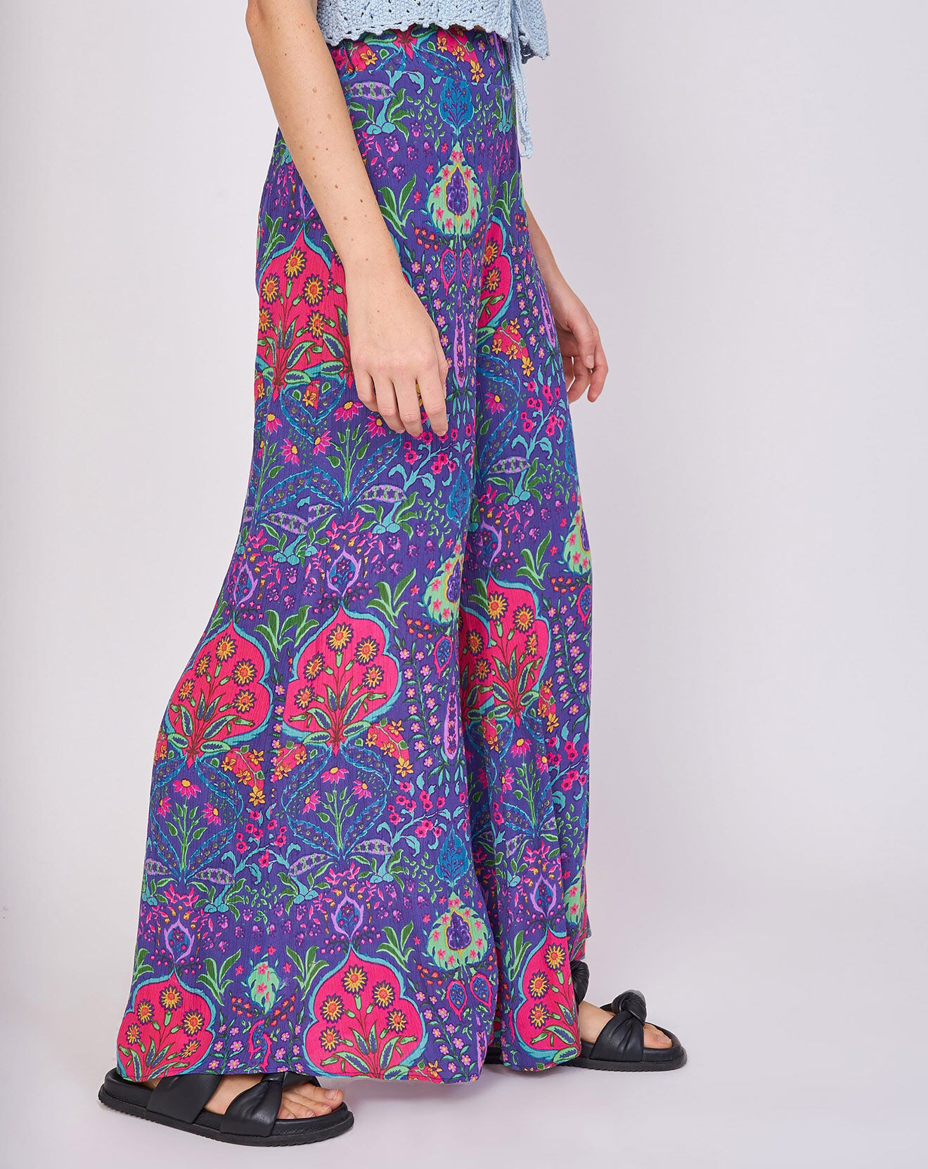 Derhy Pantalon Joliflor imprimé marine