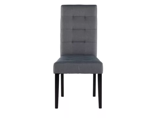 Lot de 6 chaises en tissu et bois - Gris - VILLOSA