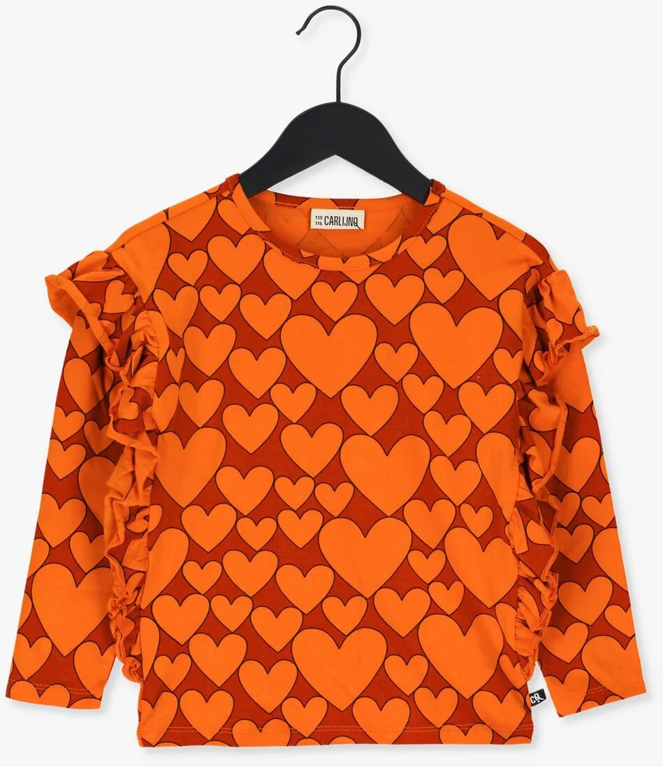 CARLIJNQ oranje carlijnq  hearts - ruffled top longsleeve