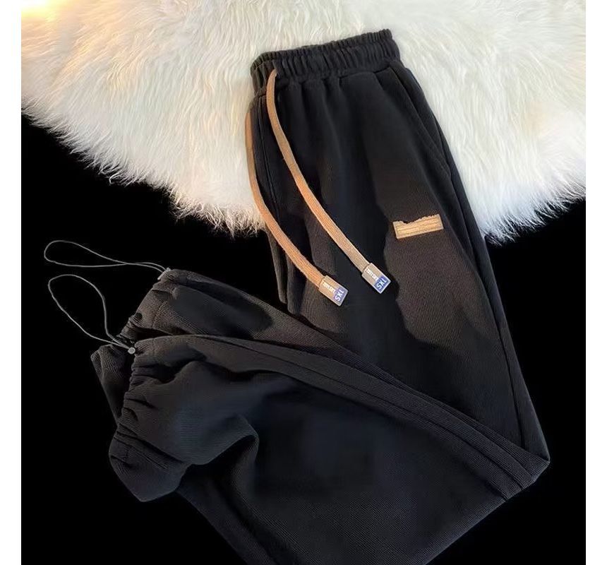 Kantereld - Effen joggingbroek met trekkoord in de taille en rechte pijpen