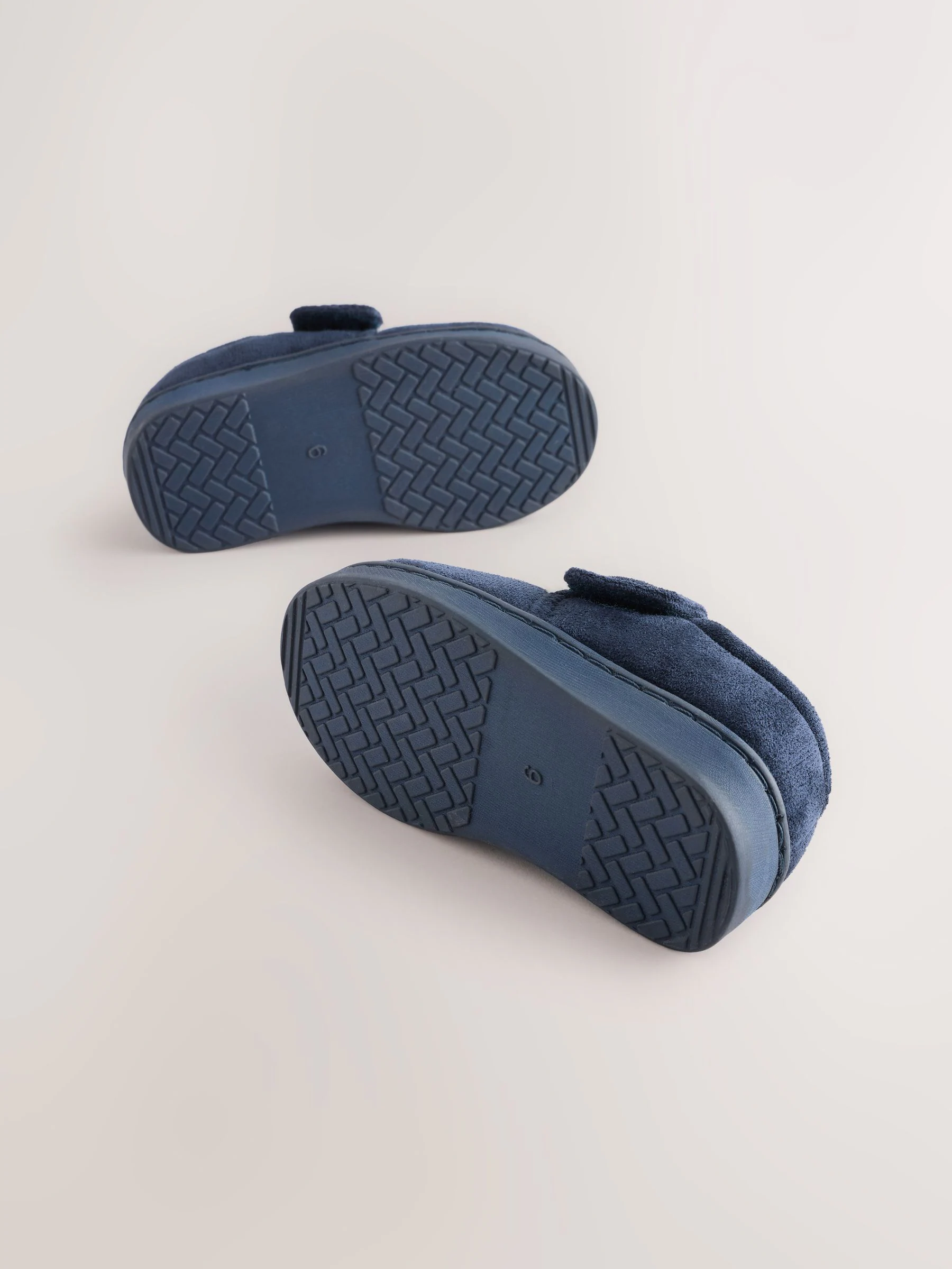 Marineblauw - Warm gevoerde pantoffels met kuipzool