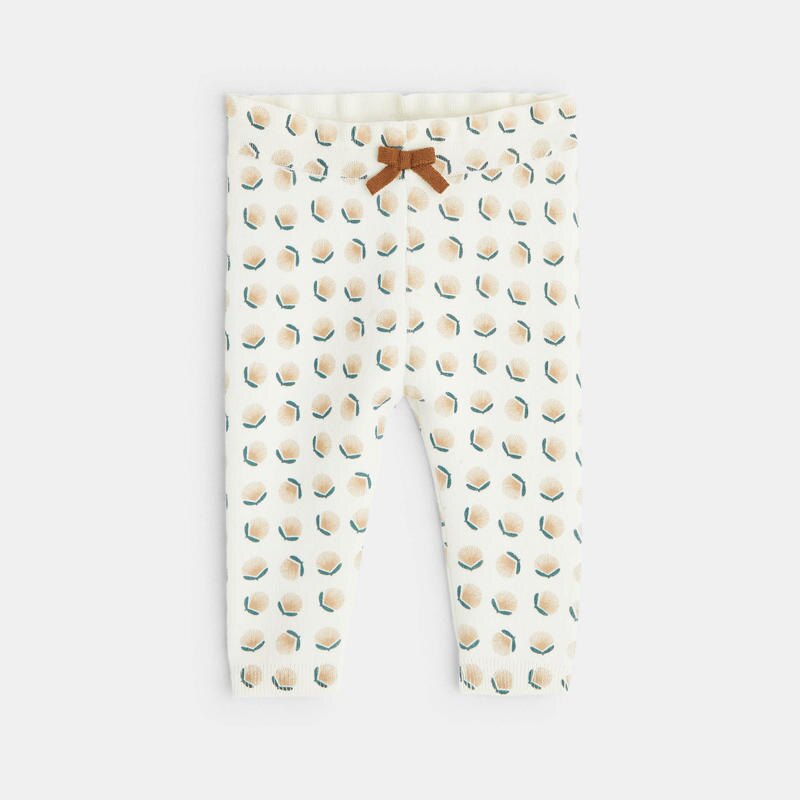 Legging graphique blanc bébé fille Blanc