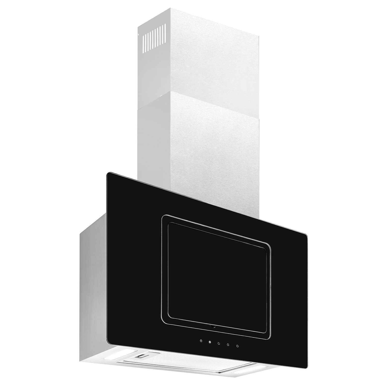 EXQUISIT Vertikalesse KFD 60-9 DUO INOX - schwarz-inox - 60 cm - B