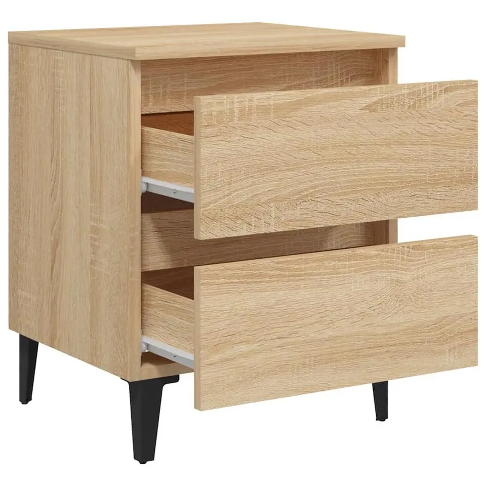 vidaXL - Nachtkastje - Bruin - Bewerkt hout - 2 stuks