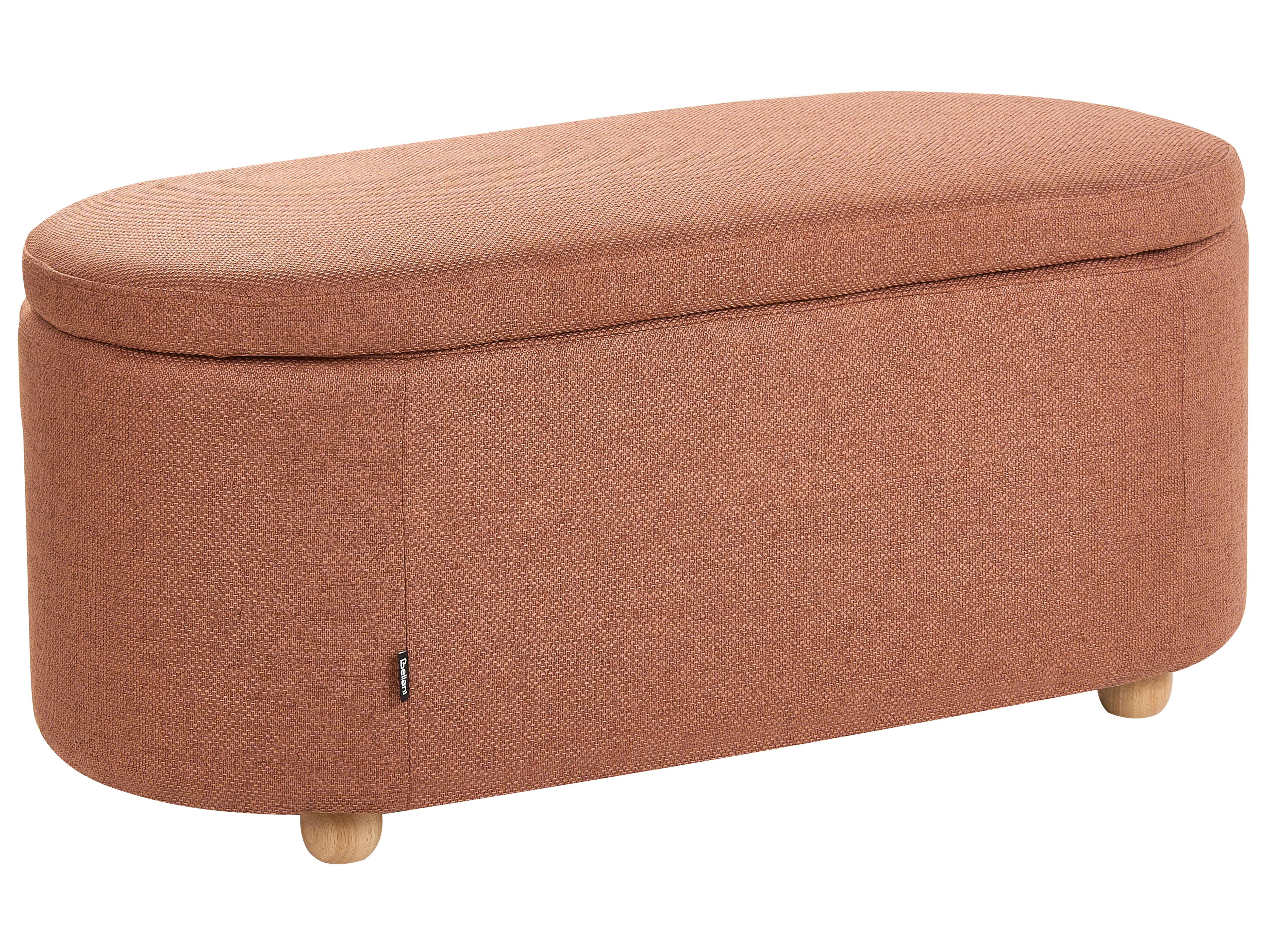 Bankje met opbergruimte HAYWARD Stof 98 cm 44 cm Goudbruin