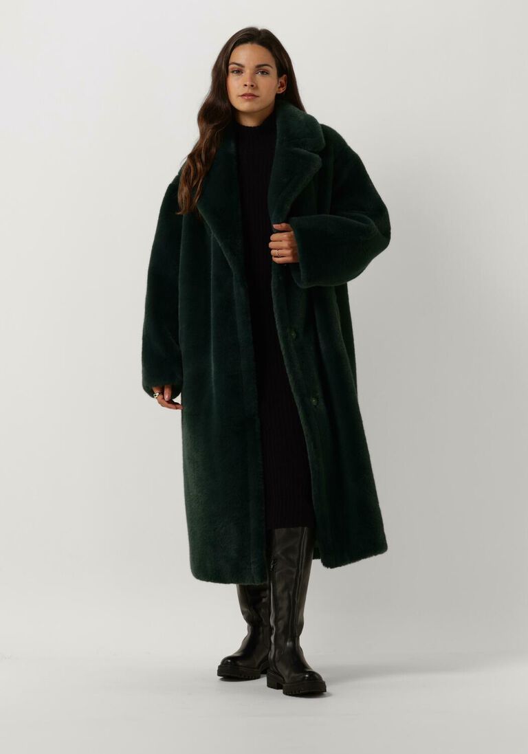 STAND STUDIO groene stand studio faux fur jas maria coat soft