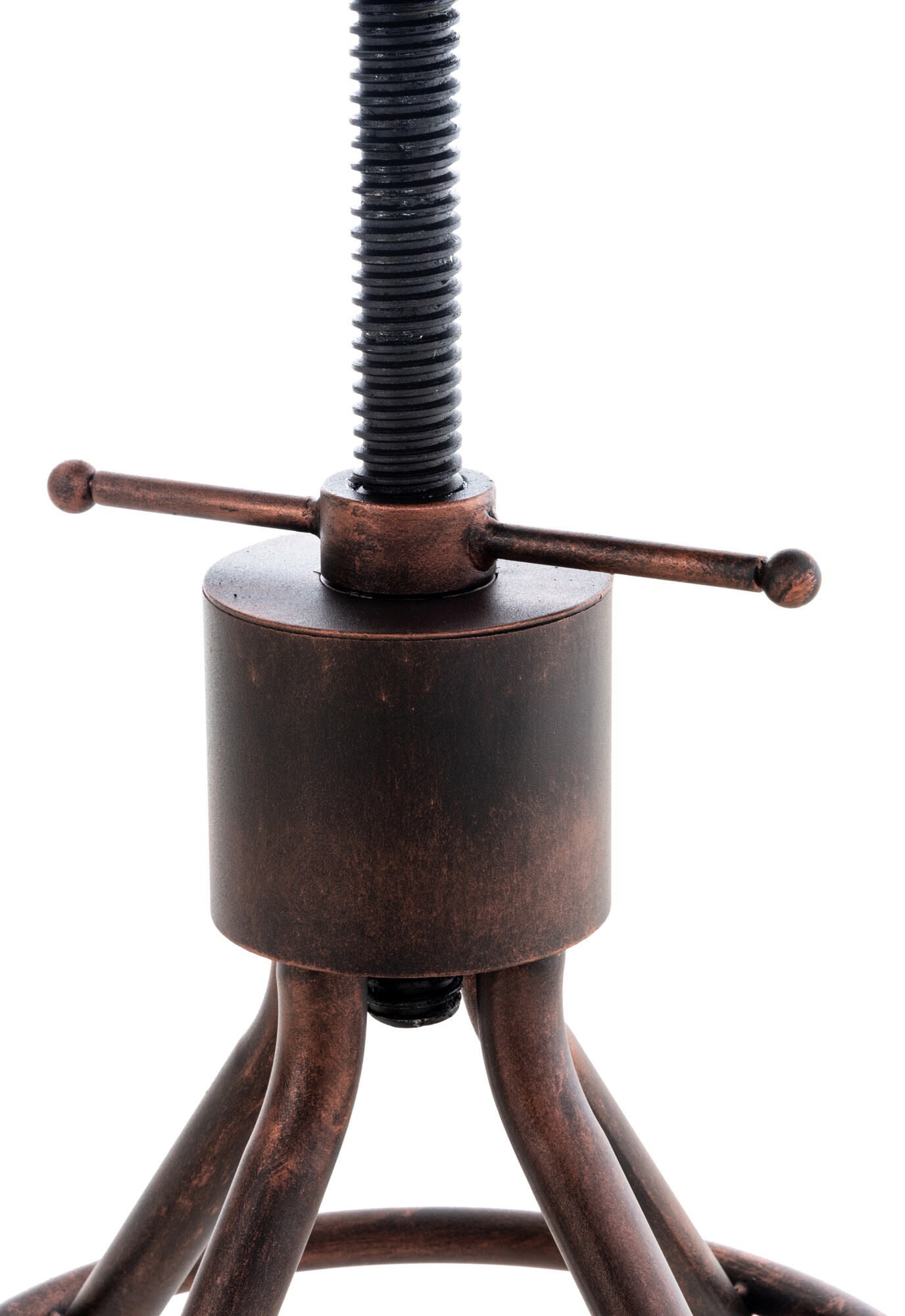 CLP 2er Set Barhocker Hanam Im Industrial-Design I Höhenverstellbarer Metall Barstuhl Mit Holzsitz Und Rückenlehne